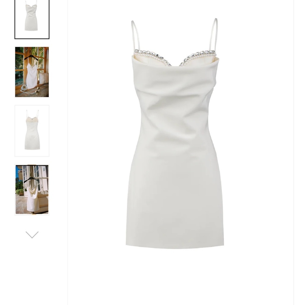 Nana Jacqueline - Elsie - Elegant White Dress with Embellished Neckline